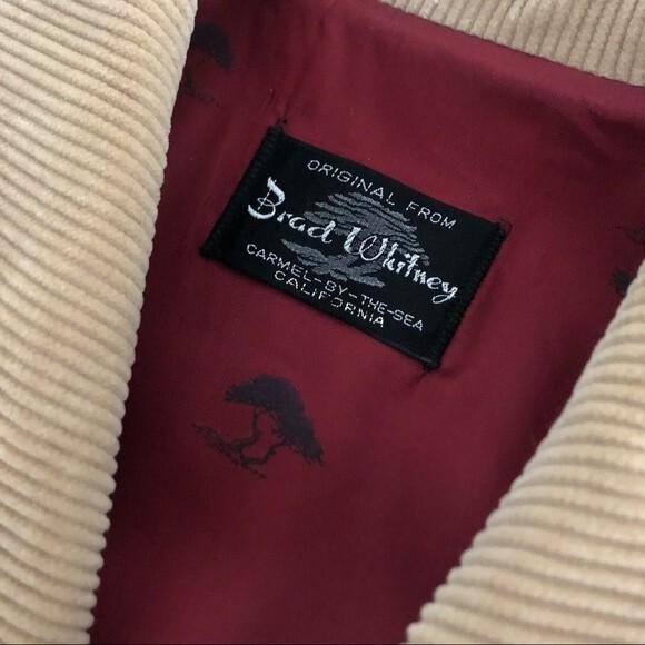 BRAD WHITNEY Tan Corduroy Jacket Blazer Lined Button Front Vintage 70s - Picture 3 of 9